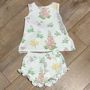 The Beaufort Bonnet Company Floral Print Sleeveless Top and Ruffle Shorts Set